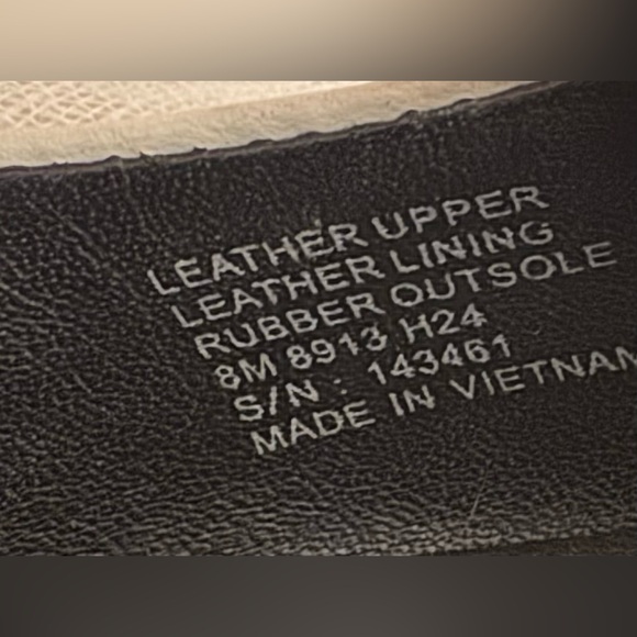 Tory Burch Chelsea Cap-Toe Ballet Flats Ivory Black Gold Logo Leather 8 Like New - Picture 6 of 12